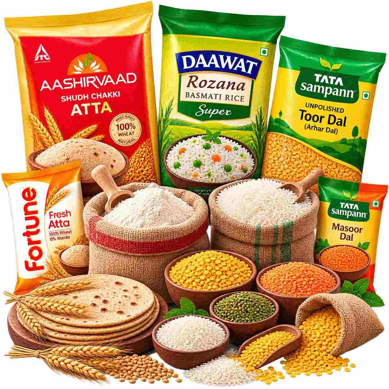 Atta, Rice & Dal