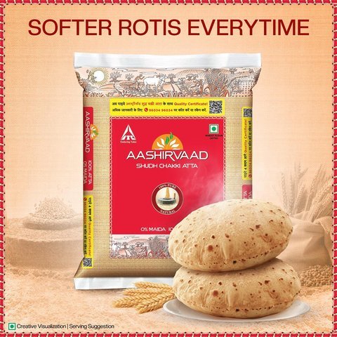 Aashirvaad Shudh Chakki Atta (100% Atta, 0% Maida, 5 Kg)