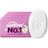 Godrej No.1 Jasmine & Milk Cream Bathing Soap, 100 g (Pack of 5)