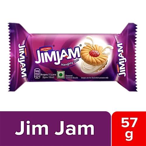 Britannia Treat Jim Jam Sandwich Crème Biscuits 57g